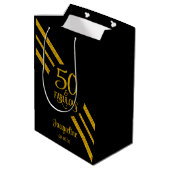 50 en Fabulous Zwart met faux Gold Medium Cadeauzakje (Achterkant Gekanteld)