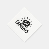 50 en Fabulous Zwart/Wit 50ste Verjaardags Servet (Hoek)