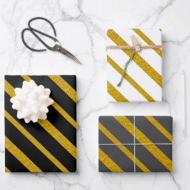 50 en Fabulous Zwart Wit Grijs en Goud Inpakpapier Vel