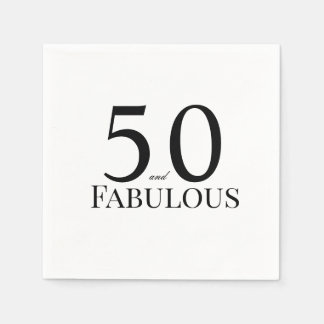 50 en Fabulous Zwarte Verjaardagsfeest Servet