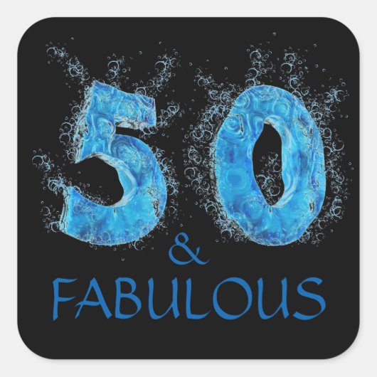 50 en Fabulous Zwemmer Zwemmen 50ste Verjaardag Vierkante Sticker (Voorkant)
