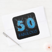 50 en Fabulous Zwemmer Zwemmen 50ste Verjaardag Vierkante Sticker (Envelop)