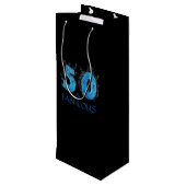 50 en Fabulous Zwemmer Zwemmen 50ste Verjaardag Wijn Cadeautas (Achterkant Gekanteld)