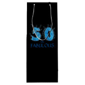 50 en Fabulous Zwemmer Zwemmen 50ste Verjaardag Wijn Cadeautas (Achterkant)