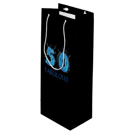 50 en Fabulous Zwemmer Zwemmen 50ste Verjaardag Wijn Cadeautas (Voorkant Gekanteld)