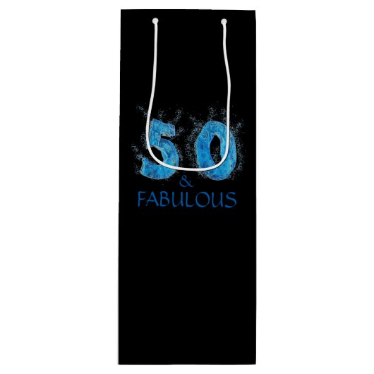 50 en Fabulous Zwemmer Zwemmen 50ste Verjaardag Wijn Cadeautas (Voorkant)