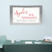 50 en Fabulousness Script 50ste Verjaardag Spandoek (Beurs)