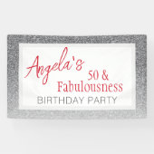 50 en Fabulousness Script 50ste Verjaardag Spandoek (Horizontaal)