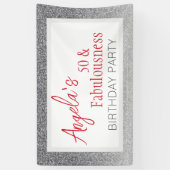 50 en Fabulousness Script 50ste Verjaardag Spandoek (Verticaal)
