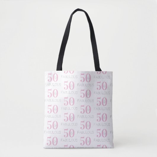 50 en fantastisch 50ste verjaardag patroon tote bag (Voorkant)