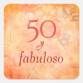 50 en fantastisch  Blush Roos Bloemen Vierkante Sticker (Voorkant)