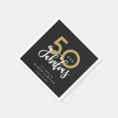 50 en fantastisch gouden verjaardagsfeestje servet (Hoek)