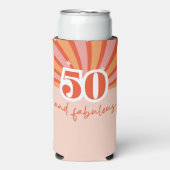 50 en fantastisch MET FOTO, retro verjaardag Seltzer Blikjeskoeler (Seltzer Voorkant)