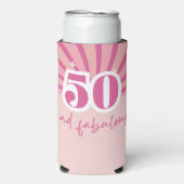 50 en fantastisch MET FOTO, retro verjaardag Seltzer Blikjeskoeler (Seltzer Voorkant)