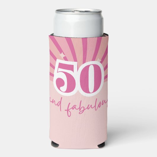 50 en fantastisch MET FOTO, retro verjaardag Seltzer Blikjeskoeler (Seltzer Voorkant)