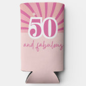 50 en fantastisch MET FOTO, retro verjaardag Seltzer Blikjeskoeler (Voorkant)