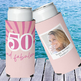 50 en fantastisch MET FOTO, retro verjaardag Seltzer Blikjeskoeler