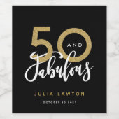 50 en fantastisch modern stijlvol feest wijn etiket (Enkel label)