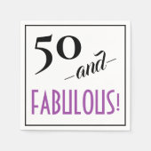 50 en FANTASTISCH! Retro Gelukkig 50ste Verjaardag Servet (Voorkant)