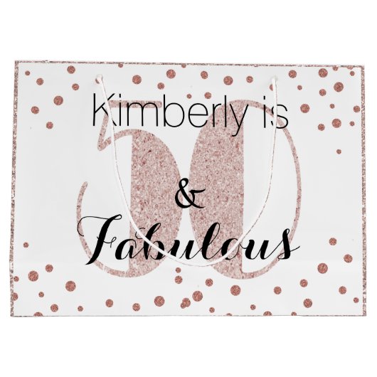 50 en fantastisch Roos Gold uniek verjaardagsfeest Groot Cadeauzakje (Achterkant)