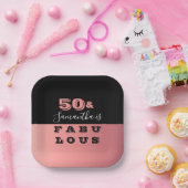 50 en fantastisch Roos gouden verjaardagsfeestje Papieren Bordje (Feest)