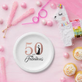 50 en fantastisch Roos gouden verjaardagsfeestje Papieren Bordje (Feest)