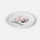 50 en fantastisch Roos gouden verjaardagsfeestje Papieren Bordje (Gekanteld)