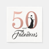 50 en fantastisch Roos gouden verjaardagsfeestje Servetten (Voorkant)