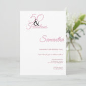 50 en fantastisch roze verjaardagsfeestje kaart (Staand voorkant)