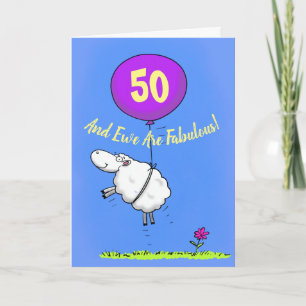 50 en fantastisch verjaardag grappige schaap carto kaart