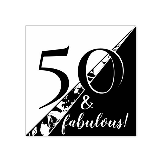 "50 en fantastisch!" Verjaardag pop Rubberstempel (Afrduk)