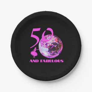 50 en fantastisch verjaardags discodanser zwart papieren bordje