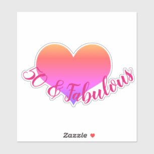 50 en fantastisch verjaardagsfeest roze hart ombre sticker