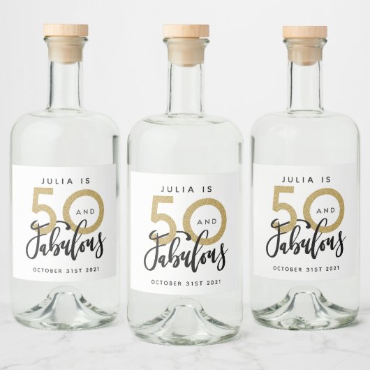 50 en fantastisch verjaardagsfeestlabel likeurfles etiket (Flessen)