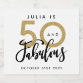 50 en fantastisch verjaardagsfeestlabel likeurfles etiket (Enkel label)