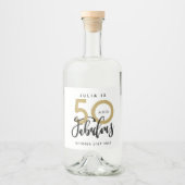 50 en fantastisch verjaardagsfeestlabel likeurfles etiket (Voorkant)