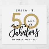 50 en fantastisch verjaardagsfeestlabel sparkling wijnetiket (Enkel label)