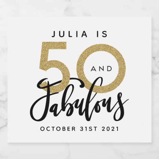 50 en fantastisch verjaardagsfeestlabel sparkling wijnetiket (Enkel label)