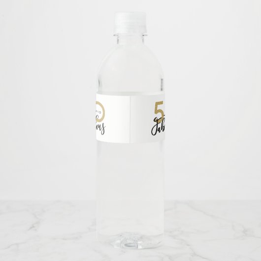 50 en fantastisch verjaardagsfeestlabel waterfles etiket (Achterkant)