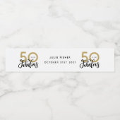 50 en fantastisch verjaardagsfeestlabel waterfles etiket (Enkel label)