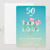 50 en fantastisch | verjaardagsuitnodiging kaart (Voorkant / Achterkant)