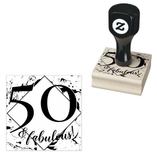 "50 en fantastisch!" Wicked cool rubber stempel (Gestempeld)