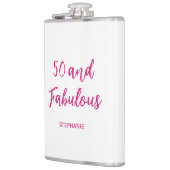 50 en fantastische 50e roze moderne kolf heupfles (Links)