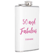 50 en fantastische 50e roze moderne kolf heupfles (Rechts)