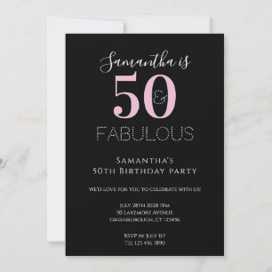 50 en fantastische 50e verjaardag Black Pink Party Kaart