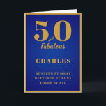 50 en fantastische 50e verjaardag vader zoon opa kaart<br><div class="desc">Pas de tekst eenvoudig aan de voorzijde en het interieur van deze verjaardagskaart aan met behulp van de meegeleverde sjabloon. Een deel van het stel normenwaaier van wenskaarten vast.</div>