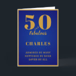 50 en fantastische 50e verjaardag vader zoon opa kaart<br><div class="desc">Pas de tekst eenvoudig aan de voorzijde en het interieur van deze verjaardagskaart aan met behulp van de meegeleverde sjabloon. Een deel van het stel normenwaaier van wenskaarten vast.</div>