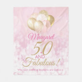 50 en fantastische 50ste verjaardag ballon fleece deken (Voorkant)