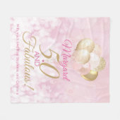 50 en fantastische 50ste verjaardag ballon fleece deken (Voorkant (Horizontaal))