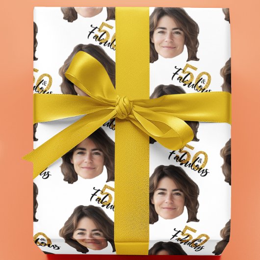 50 en fantastische aangepaste gezichtsfoto cadeaupapier